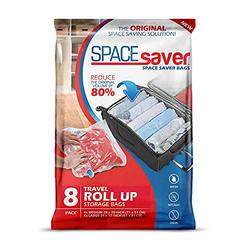 Spacesaver Premium Travel Roll Up Compression Storage Bags for Suitcases -No Pump or Vacuum Needed - Perfect for traveling! (Tra