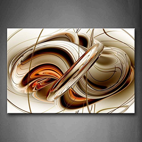 First Wall Art - Abstract Orange White Lines Wall Art Painting The Picture Print On Canvas Abstract Pictures for Home Decor Deco
