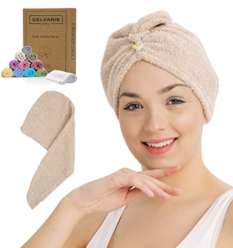 Gelvaris Home Cotton Hair Towel Wrap for Women | Absorbent, Lightweight &  Soft, Hair Turban Towel