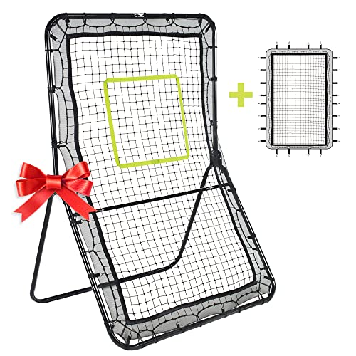 Victorem Lacrosse Rebounder - 6x3.5 Ft. Bounce Back, Pitch Back Rebounder for Lacrosse, Baseball and Softball Training with Extr