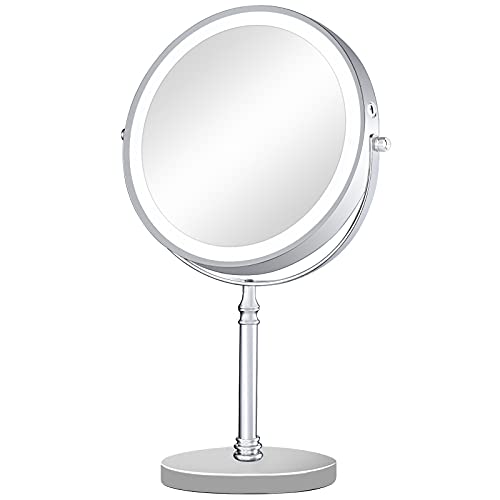 Acolar 8In 2000Mah Rechargeable Makeup Mirror Vanity Mirror With  Lights,Double Sided 1X/10X Lighted Makeup Mirror With 3 Color Lighting