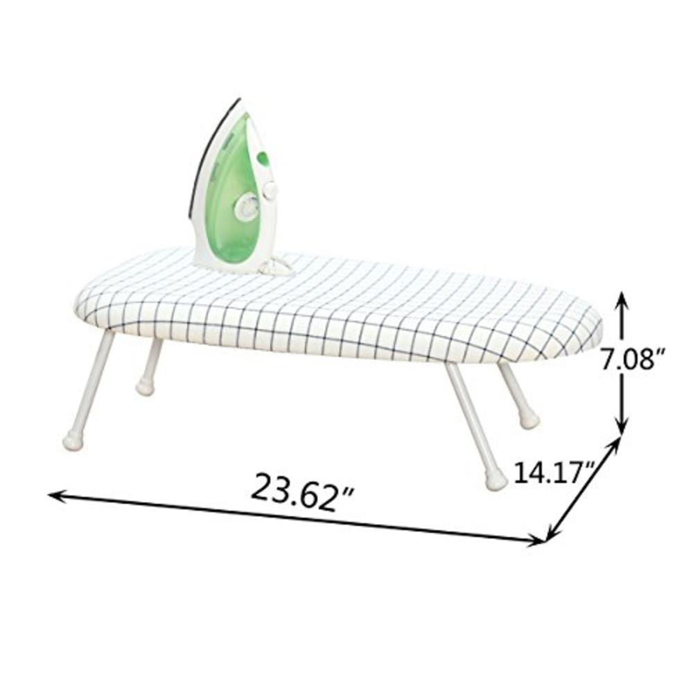 STORAGE MANIAC Tabletop Ironing Board with Folding Legs, Extra Wide Countertop Ironing Board with Cotton Cover, Portable Mini Ir