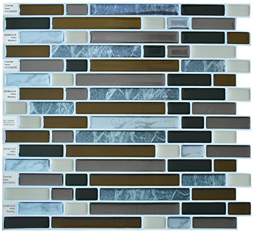 Crystiles Peel and Stick Self-Adhesive DIY Backsplash Stick-on Vinyl Wall Tiles for Kitchen and Bathroom D?cor Projects, Item# 9