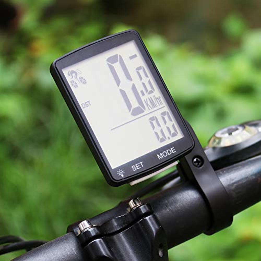 Nellvita Wireless Bike Computer, 20 Multi-Functions, Real Waterproof Bicycle Speedometer, Cycling Odometer with 3 Large LCD Disp