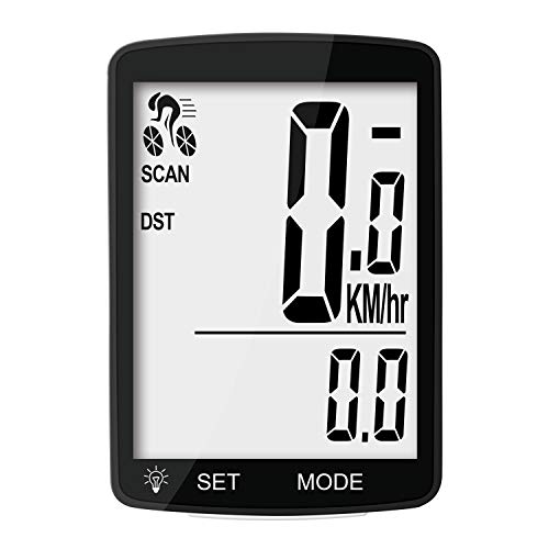 Nellvita Wireless Bike Computer, 20 Multi-Functions, Real Waterproof Bicycle Speedometer, Cycling Odometer with 3 Large LCD Disp