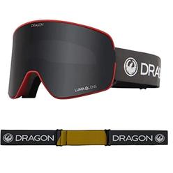 Dragon Unisex Snowgoggles NFX2 with Bonus Lens - Block Red with Lumalens Dark Smoke + Lumalens Rose, Medium, (NFX2 Bonus)