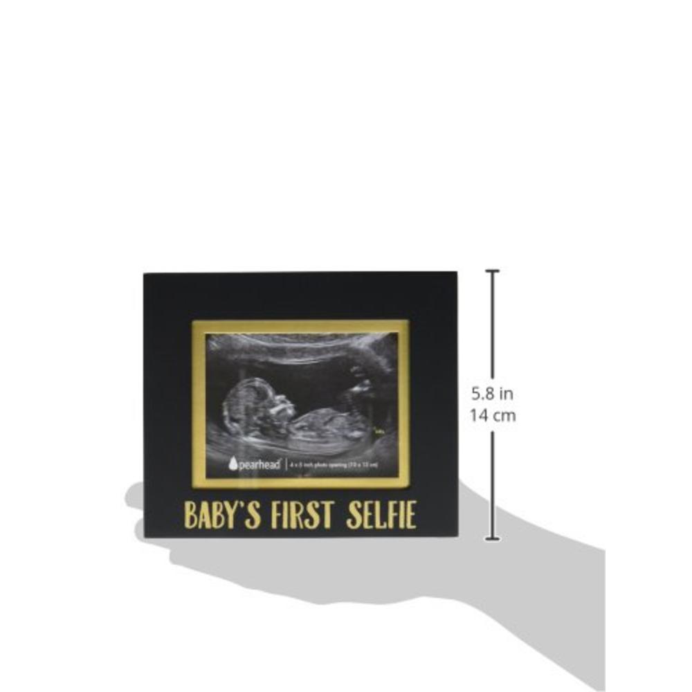 Pearhead Baby’s First Selfie Sonogram Frame, Baby’s Ultrasound Photo Frame, Pregnancy Announcement, Gender-Neutral, Black
