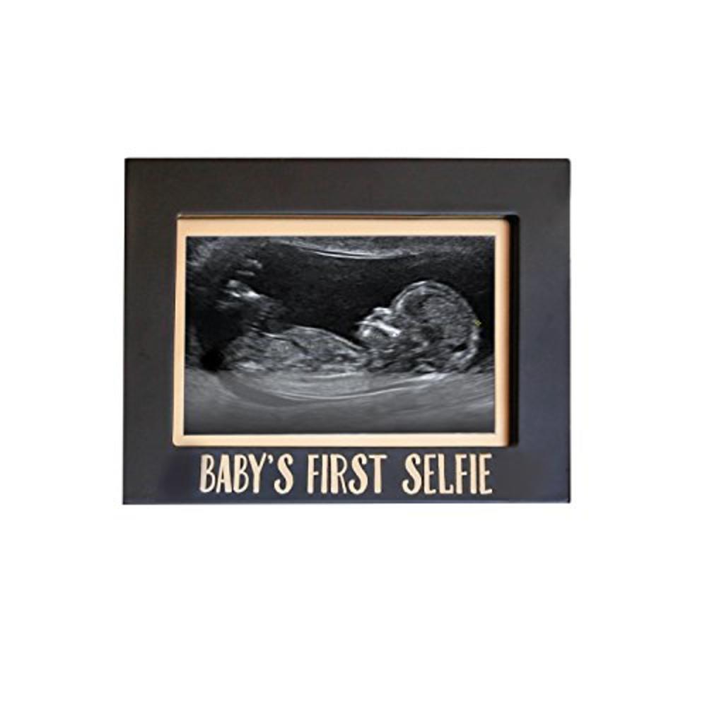 Pearhead Baby’s First Selfie Sonogram Frame, Baby’s Ultrasound Photo Frame, Pregnancy Announcement, Gender-Neutral, Black