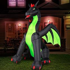 Holidayana Halloween Dragon Inflatable Decor - 9 ft Halloween Dragon Inflatable Yard Decoration with Super Bright Internal Light