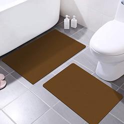 GOYLSER Brown Bathroom Rugs Thin Bath Mat, Soft Washable Bathroom Mats, Ultra Thin Bathroom Floor Mat, Non-Slip Bath Rug Set Bath Stone 