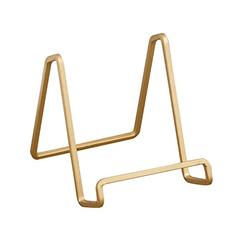TRIPAR 4 Inch Metal Gold Plated Square Wire Plate Stand Holder Easel Display for Cookbooks, Photos, Picture Frames, & Plates