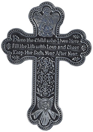 Cathedral Art (Abbey & CA Gift Bless This Girl Baby Cross, 5-1/2-Inch High,  Silver