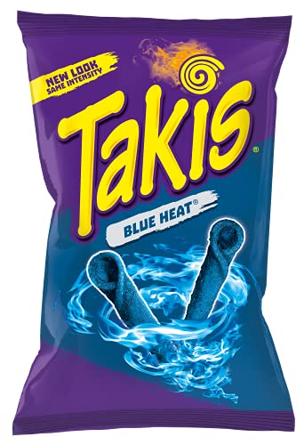 Takis - Crunchy Rolled Tortilla Chips – Blue Heat, Single Bag, 9.9 Oz