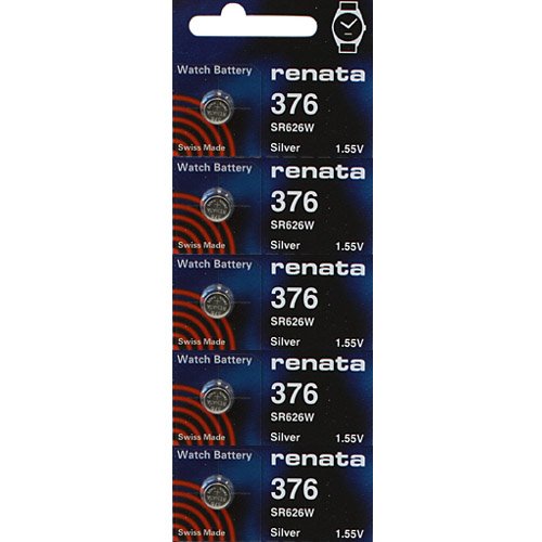 Renata Batteries 376 Watch Battery - Strip of 5 Batteries