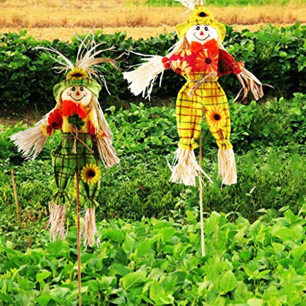 AIPINQI Scarecrow Fall Decor, Small Fall Harvest Scarecrow Halloween Scarecrow Decorations Easter Decor for Garden, Home, School