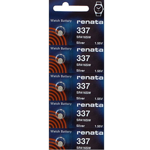 Renata Batteries 337 Watch Battery Strip of 5 Batteries