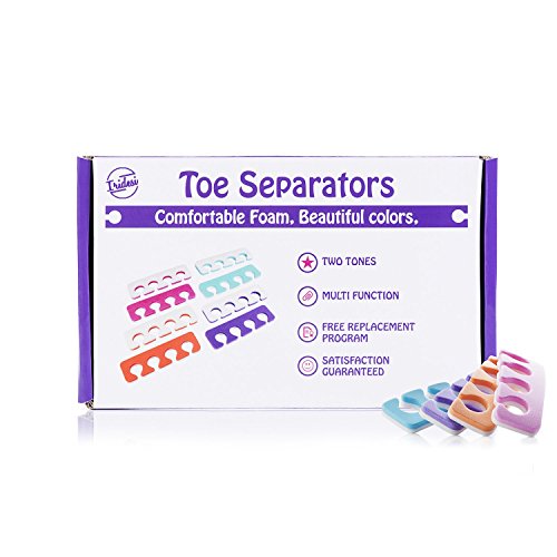 Iridesi Toe Separators - Soft Two Tone Toe Spacers - Great Toe Cushions - Apply Nail Polish During Pedicure & Other Uses - Iridesi - 12 