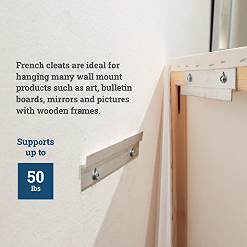 Picture Hang Solutio French Cleat Picture Hanger Kit 6 Inch - 3 Pairs -  Small Z Bar Hanger Supports 50 lbs - Z Clip Mirror Hanging Hardware