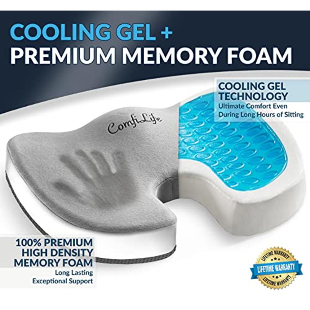 Non-Slip Orthopedic Gel & Memory Foam Coccyx Cushion for Tailbone Pain -  Office Chair Car