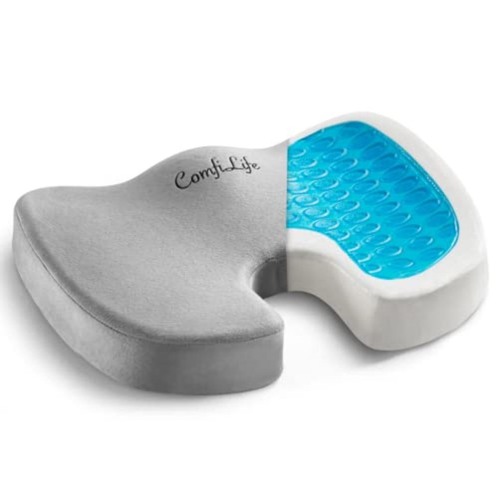 ComfiLife Gel Enhanced Seat Cushion - Non-Slip Orthopedic Gel & Memory Foam Coccyx Cushion for Tailbone Pain - Office Chair Car 