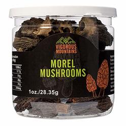 Vigorous Mountains Wild Dried Morel Mushrooms 1 Ounce Morchella Conica 2-4cm Size 1 Oz Sealed Jar Premium Grade AAA