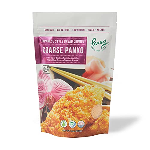 Pereg Coarse Japanese Panko Bread Crumbs (9 Oz) – Breadcrumbs with Coarse Crispy Texture - for Crunchy Coating & Stuffing - Schn
