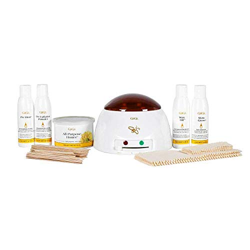 GiGi Student Starter Hair Removal Kit, Ultimate Waxing Set for Beginners, For Brows, Upper Lip, Underarms, Chest, Legs, and Biki