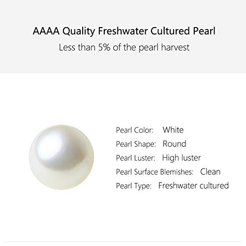 G.Rui&Niao Single Floating Pendant Pearl Necklace Freshwater Cultured Pearl Sterling Silver Necklace for Women 8mm 17.5 inch