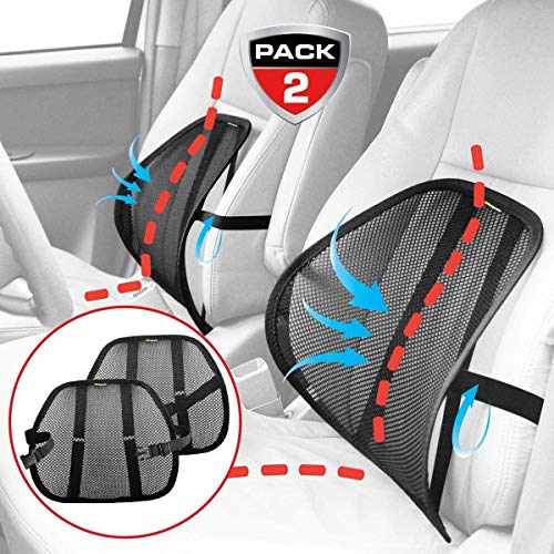 Maxxprime 5152010005 MAXXPRIME Lumbar Support, Upgraded 2 Pack Mesh Back Support  Cushion for Car, Home and Office Chair, Double-Layer Mesh, Air Flow
