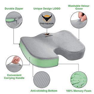 ZD-DTL-1 OVEYNERSIN Seat Cushion for Office Chair - Desk Back Pillow  Support Memory Foam Car Cushions Coccyx Orthopedic Hip Sciatica Pain