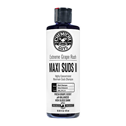 Chemical Guys CWS_1010_16 Maxi-Suds II Foaming Car Wash Soap (Works with Foam Cannons, Foam Guns or Bucket Washes), 16 oz., Grap