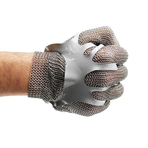 TS SAFETY HAND PROTECTOR Chainmail Cut Resistant Stainless Steel Metal Mesh Glove for Food Handling, Meat Processing Kitchen But