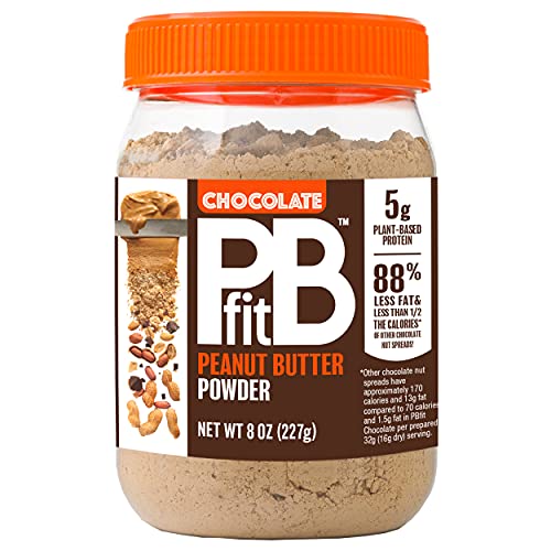 PBfit BetterBody Foods AllNatural Peanut Butter Powder, Chocolate, 8 Oz