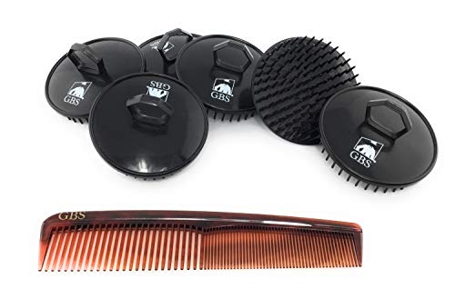 G.B.S Easy To Hold Hair Scalp Shampoo Brush Scrubber and Tortoise Dressing Comb, Helps To Remove Dandruff, Promotes Hair Growth 
