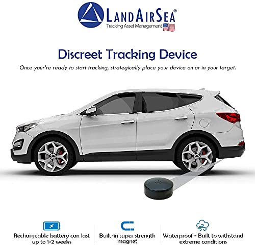 LandAirSea 54 GPS Tracker, - USA Manufactured, Waterproof Magnet Mount. Full Global Coverage. 4G LTE Real-Time Tracking for Vehi