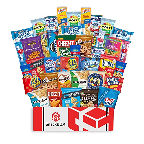 SB SnackBOX Care Package Snacks for College Students, Finals, Snack Packs, Office, Christmas, Date Night, Deployment, Military and Gift Idea
