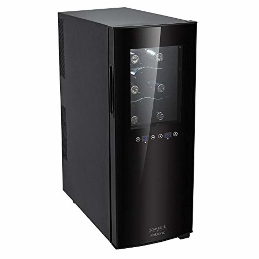 Koblenz 12-Bottle Free Standing Dual Zone Fridge and Chiller Wine Cooler, One Size, Black