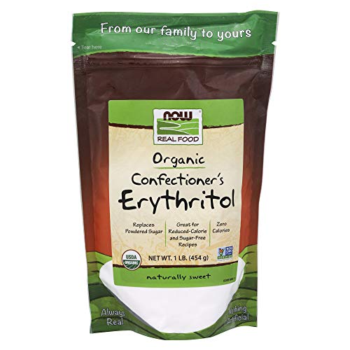 NOW Natural Foods, Organic Confectioners Erythritol Powder, Replacement for Powdered Sugar, Zero Calories, 1-Pound (Packaging Ma