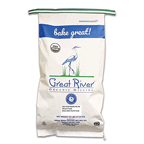 Great River Organic Milling, Specailty Flour, Whole Wheat Pastry Flour, Stone Ground, Organic, 25-Pounds (Pack of 1)