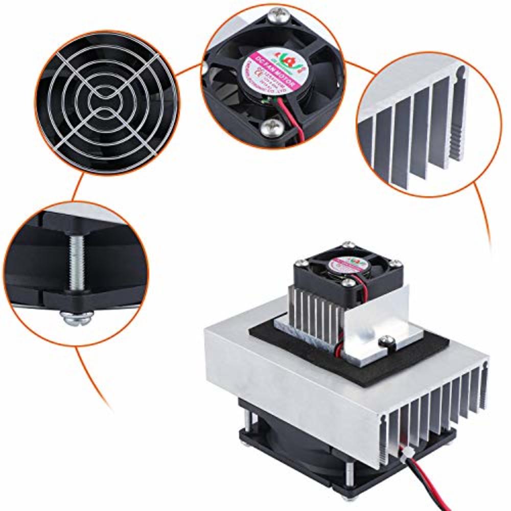 ESUMIC DC 12V DIY Thermoelectric Peltier Refrigeration Cooling System Kit Semiconductor Cooler Conduction Module + Radiator + Fa