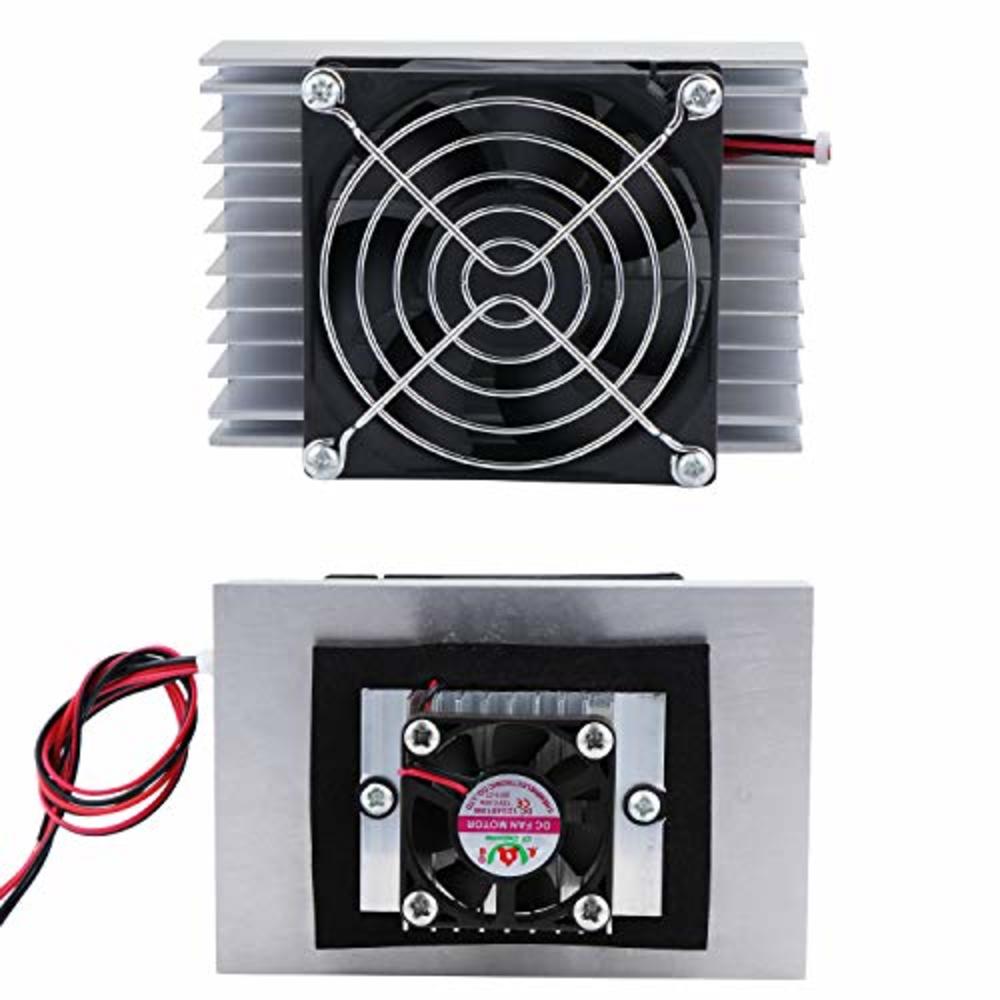 ESUMIC DC 12V DIY Thermoelectric Peltier Refrigeration Cooling System Kit Semiconductor Cooler Conduction Module + Radiator + Fa