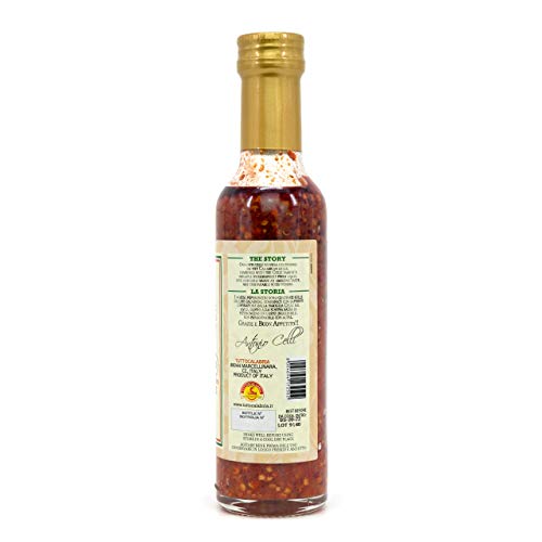 TuttoCalabria, Calabrian Chili Hot Sauce "Hot & Tangy", 250ml (8.8 fl oz), Great on Chicken Wings, Pizza, Pasta, or as a substit