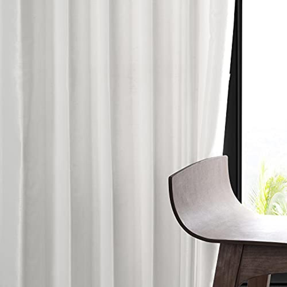 HPD Half Price Drapes Faux Silk Blackout Curtains For Room Decor Vintage Textured (1 Panel), PDCH-KBS2BO-108, Off White, 50 X 10