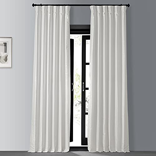 HPD Half Price Drapes Faux Silk Blackout Curtains For Room Decor Vintage Textured (1 Panel), PDCH-KBS2BO-108, Off White, 50 X 10