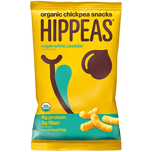 Hippeas Organic Chickpea Puffs, Vegan White Cheddar, 4 Oz