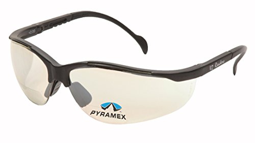 Pyramex Safety Pyramex V2 Readers Safety Eyewear, Indoor/Outdoor Mirror +2.0 Lens With Black Frame