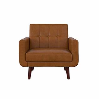 Dorel DHP Nia Modern, Upholstered Accent, Camel Faux Leather Chair