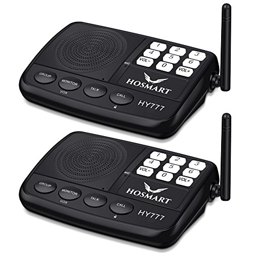 H HOSMART Wireless Intercom System Hosmart 1/2 Mile Long Range 7-Channel Security Wireless Intercom System for Home or Office (New Version