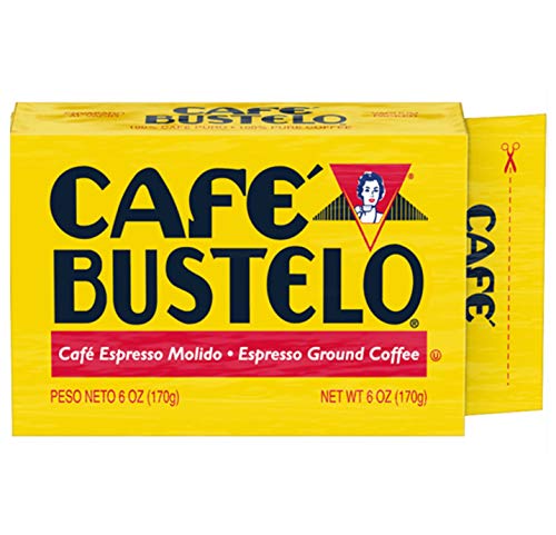 Cafe Bustelo Café Bustelo Espresso Dark Roast Ground Coffee Brick, 6 Ounces (Pack of 12)