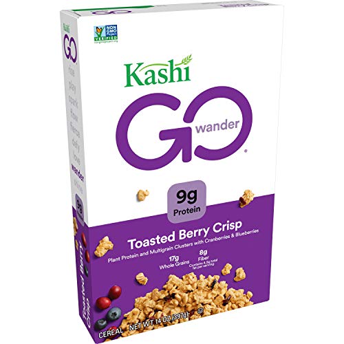 Kashi GO, Breakfast Cereal, Toasted Berry Crisp, Good Source of Protein and Vegan, 14oz Box